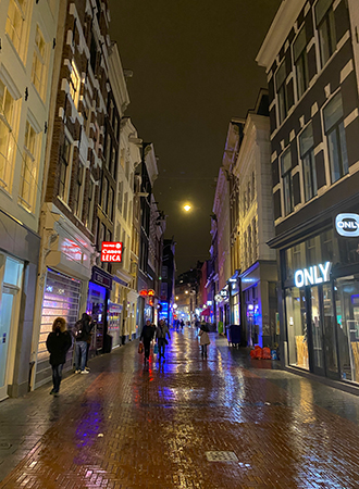 Amsterdam city centre during lockdown