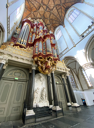 The Müller Organ inside the St Bavo Kerk in Haarlem Netherlands