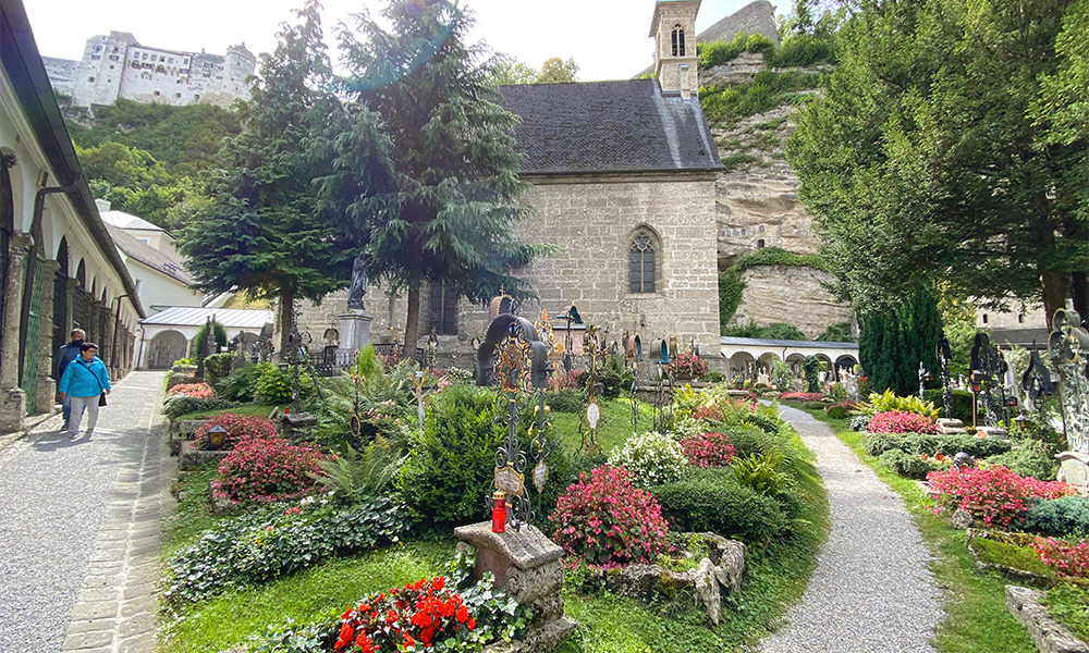 Graves at the Cemetery Stift St Peter Salzburg in Austria