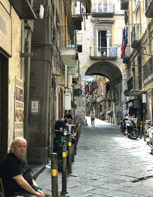 Italian old lady on the streets of Naples