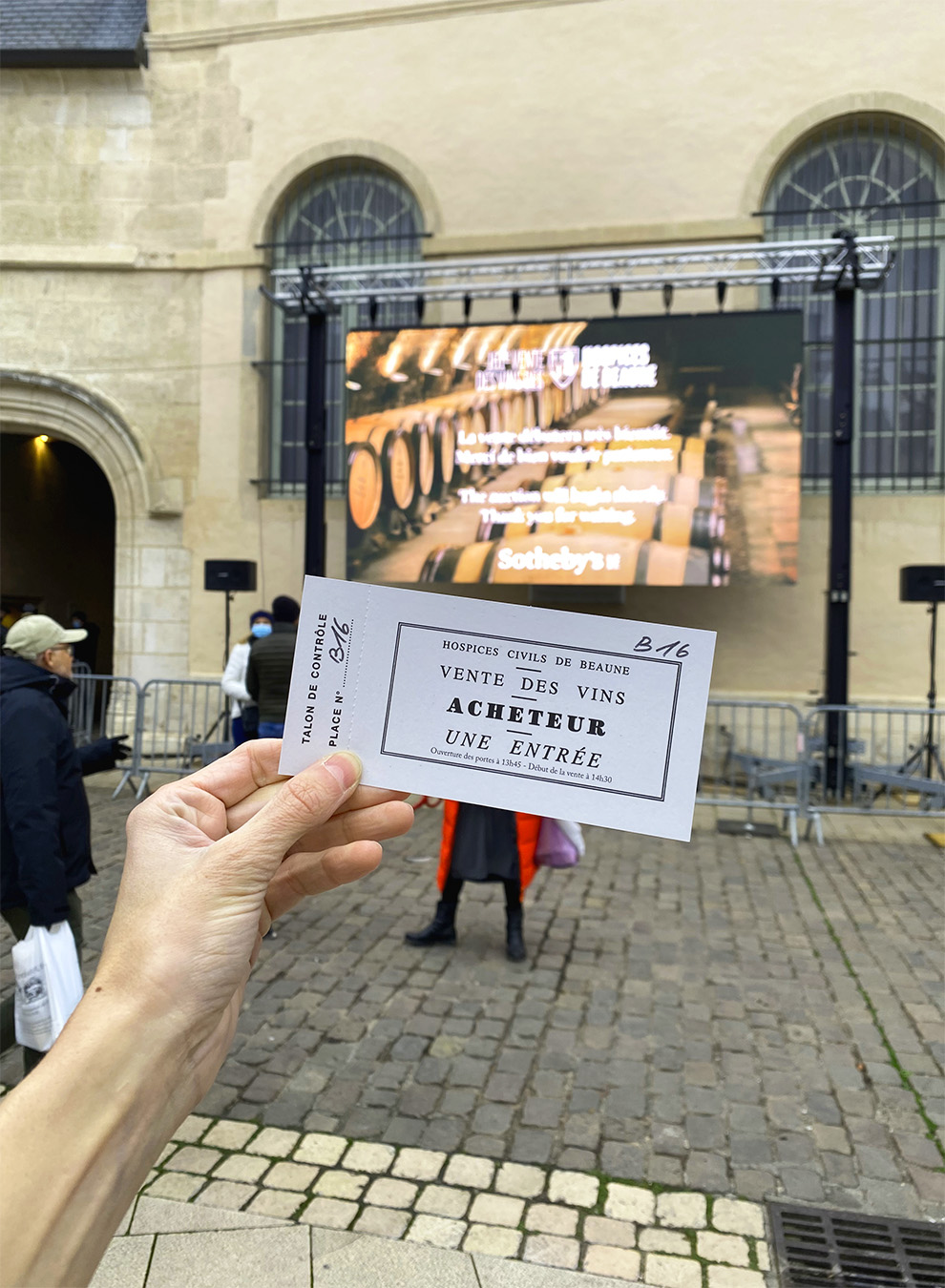 Entrance ticket to the Hospices de Beaune wine auction 